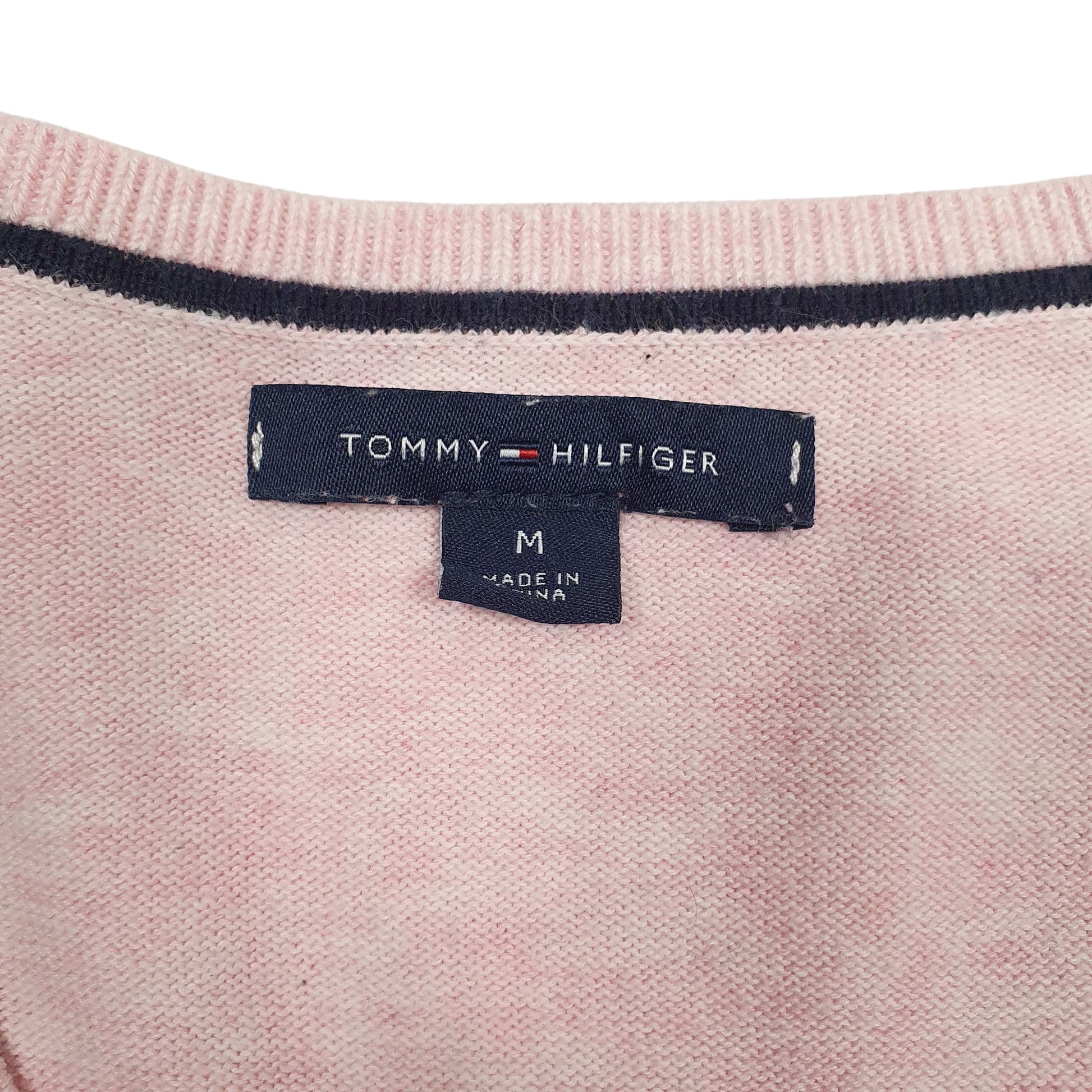 Womens Pink Tommy Hilfiger  V Neck Jumper