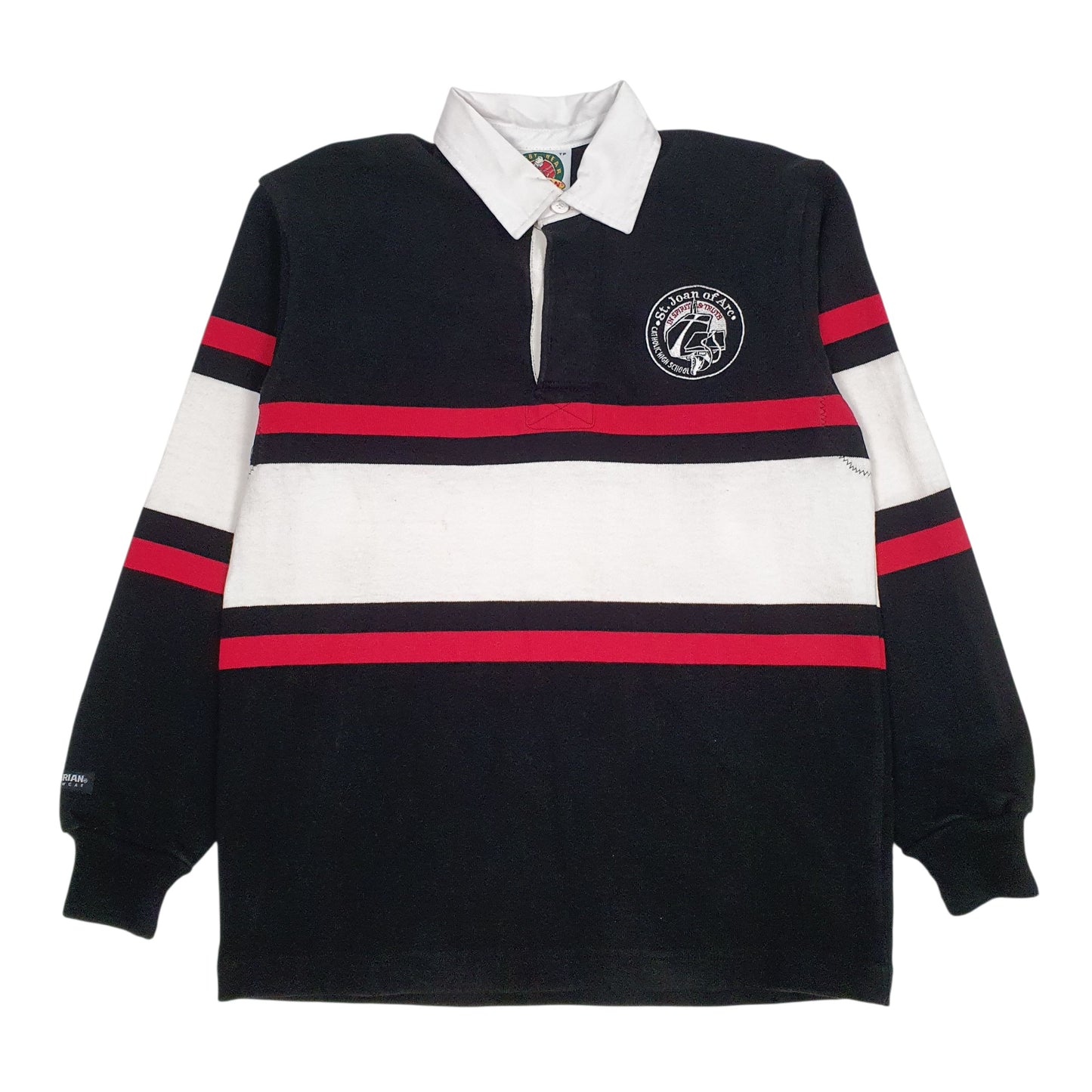 Mens Black Barbarian  Long Sleeve Polo Shirt