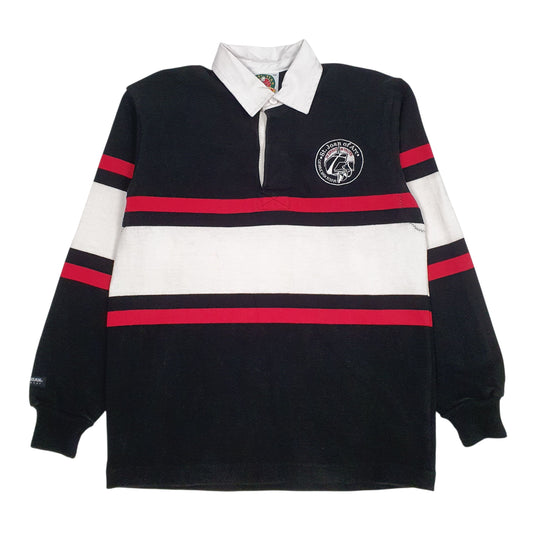 Mens Black Barbarian  Long Sleeve Polo Shirt