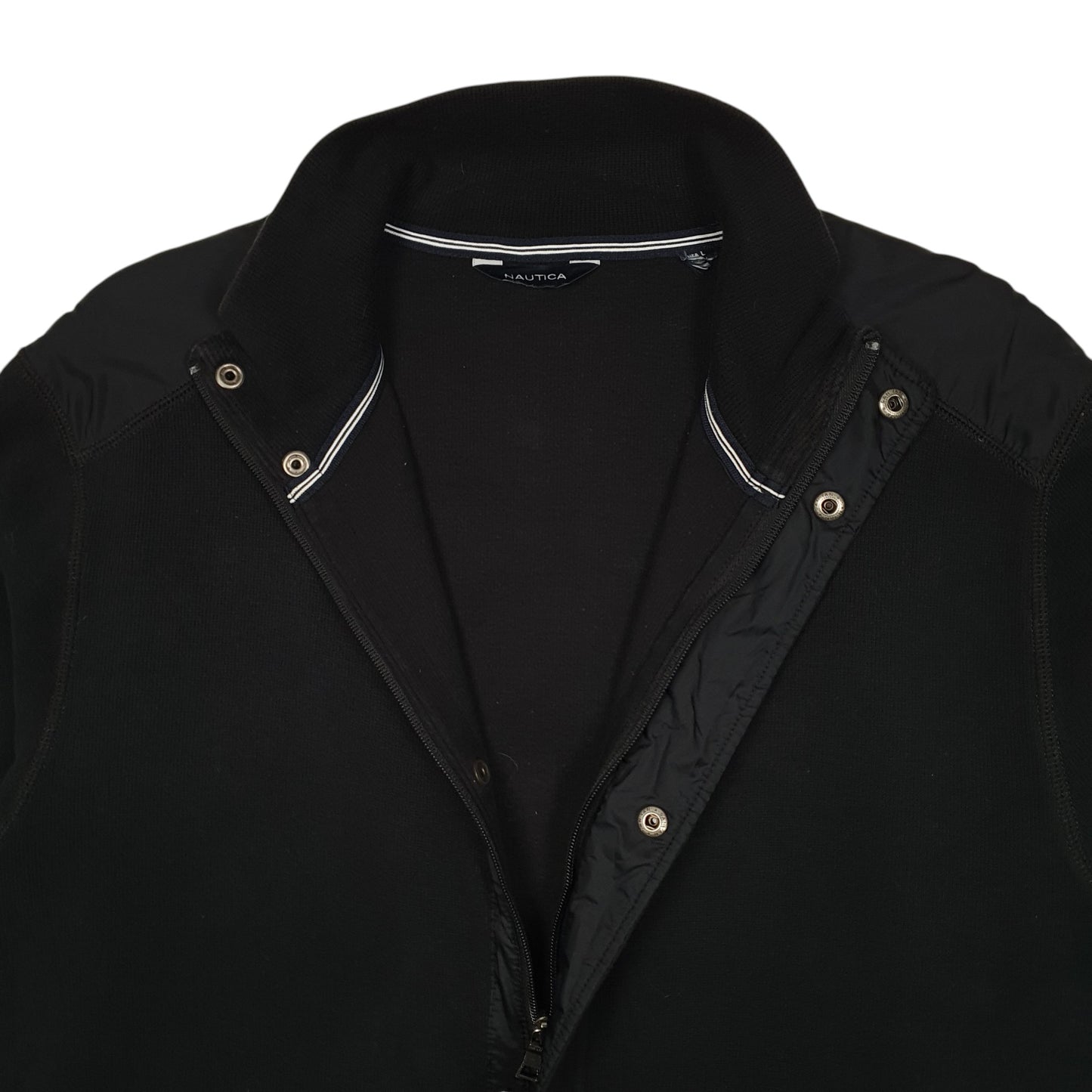 Mens Black Nautica  Full Zip Jumper