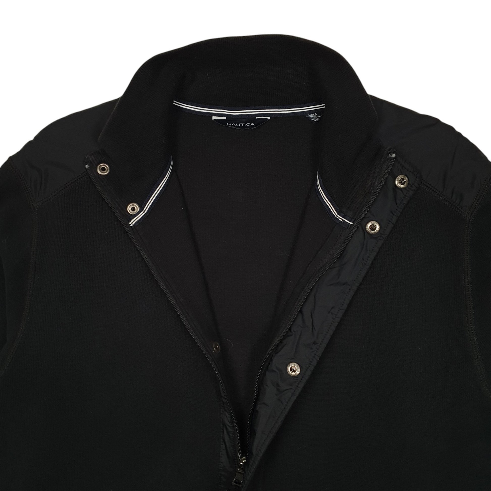 Mens Black Nautica  Full Zip Jumper