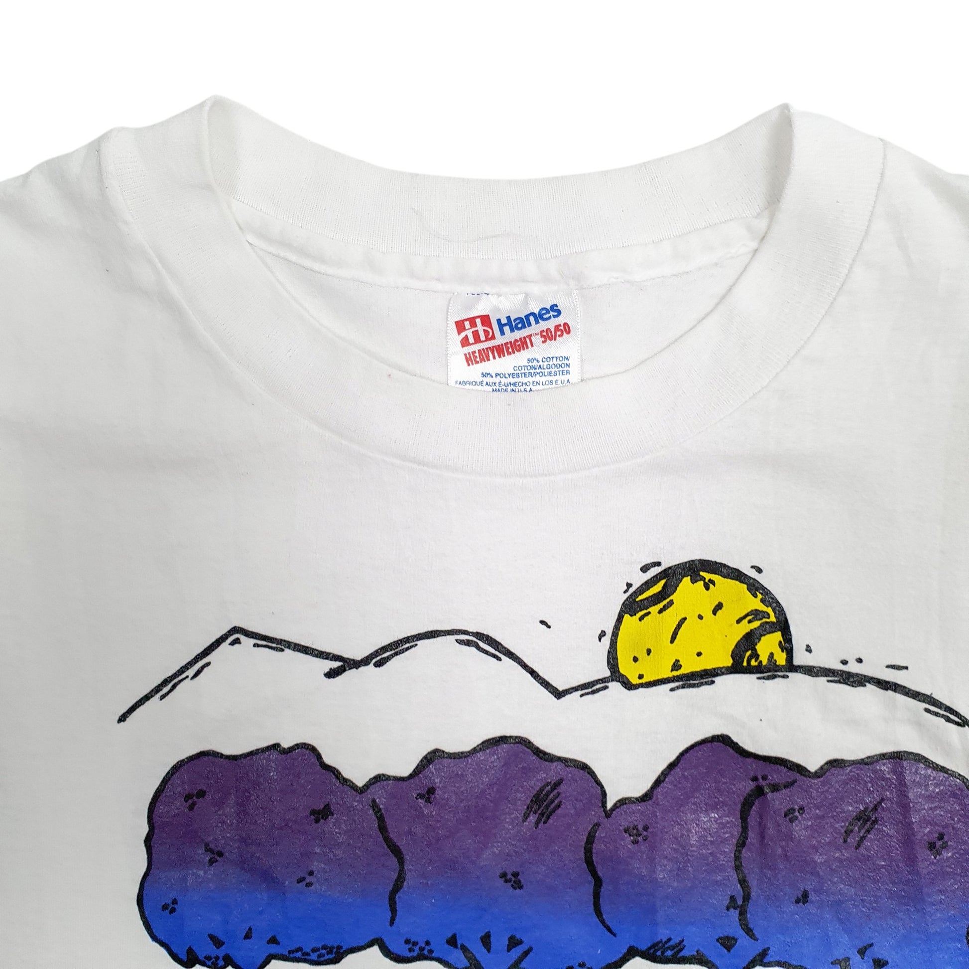 Mens White Hanes Single Stitch Vintage 90s Boise Tennis Club  T Shirt