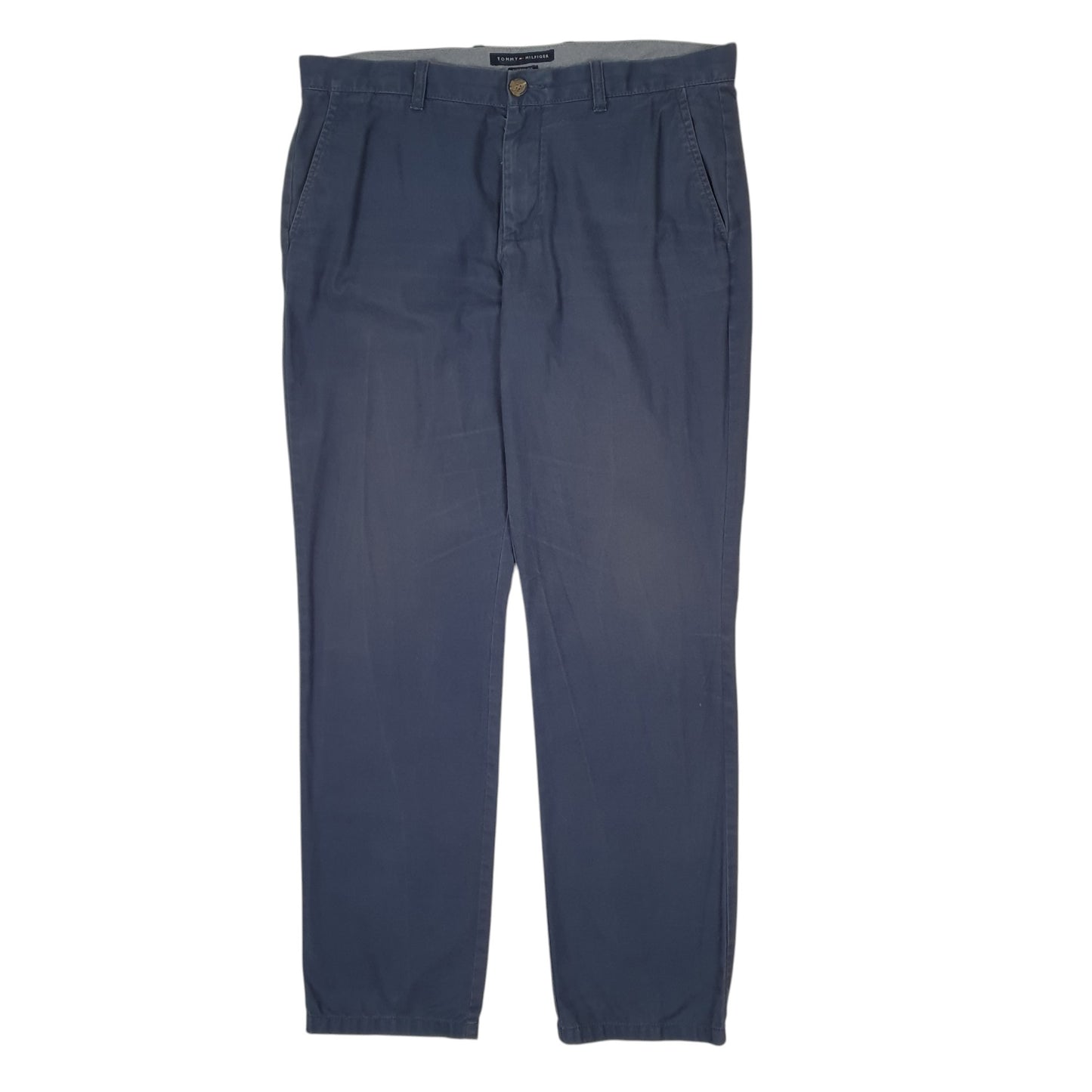 Mens Navy Tommy Hilfiger Double Pleated Chino Trousers