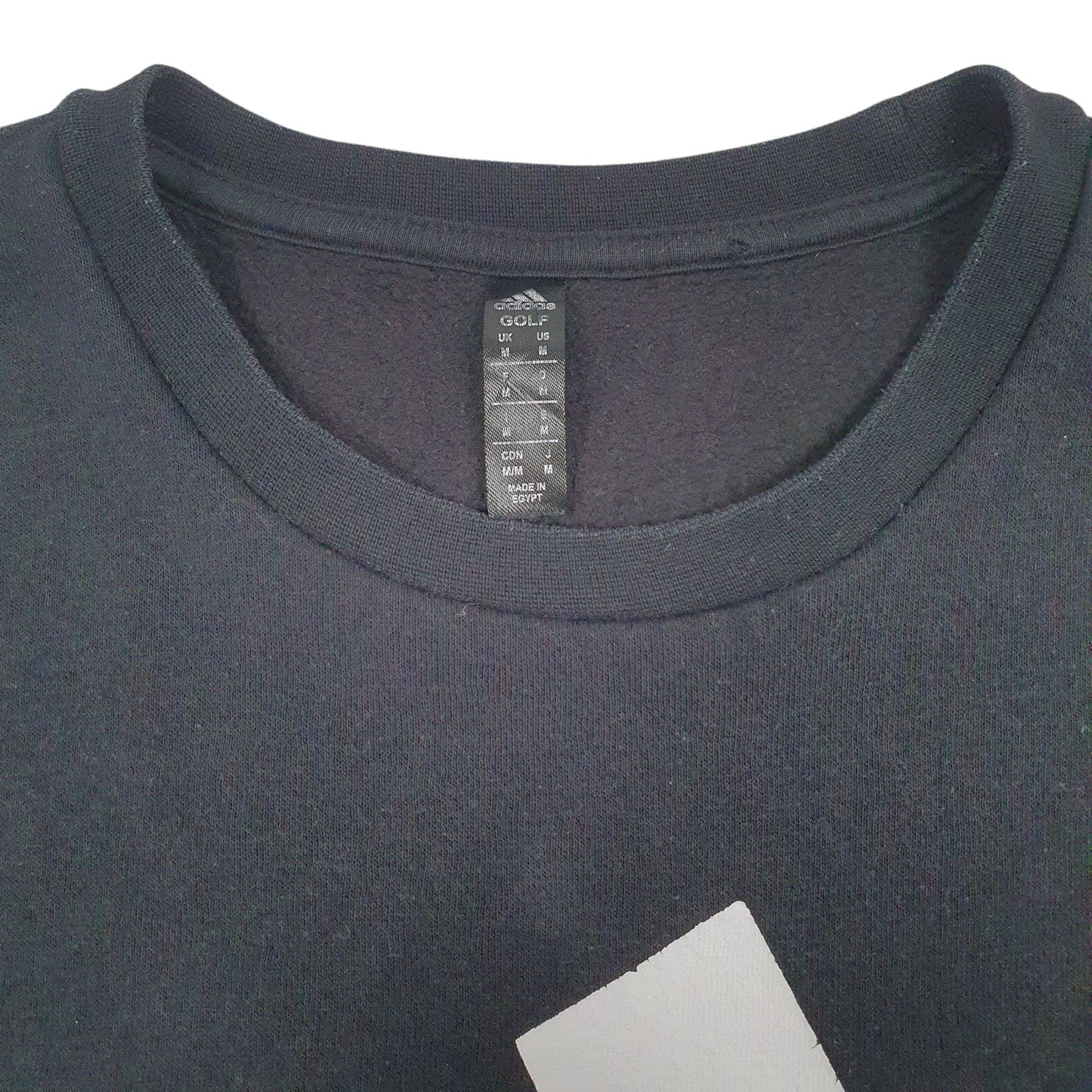 Mens Black Adidas Golf Spellout Crewneck Jumper