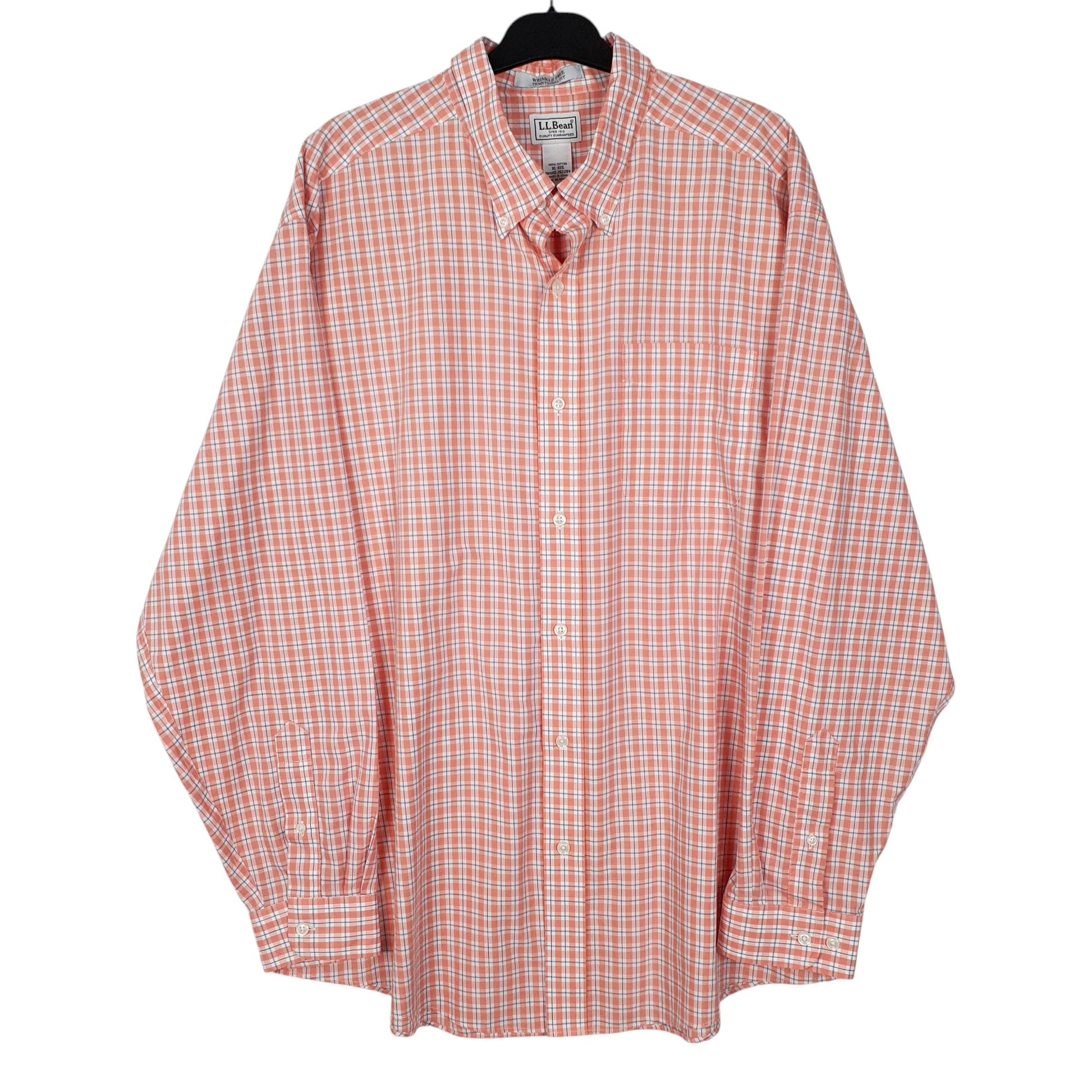 Mens Pink L.L.Bean Traditional Long Sleeve Shirt