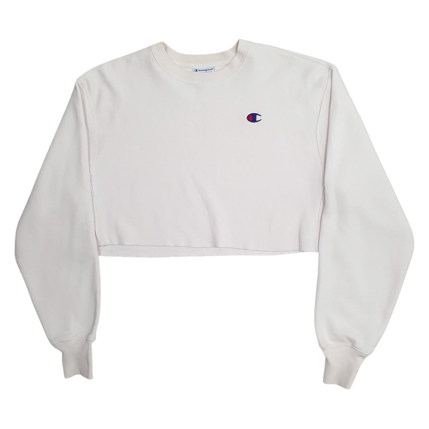 Womens White Champion Reverse Weave Crop Top Crewneck Jumper