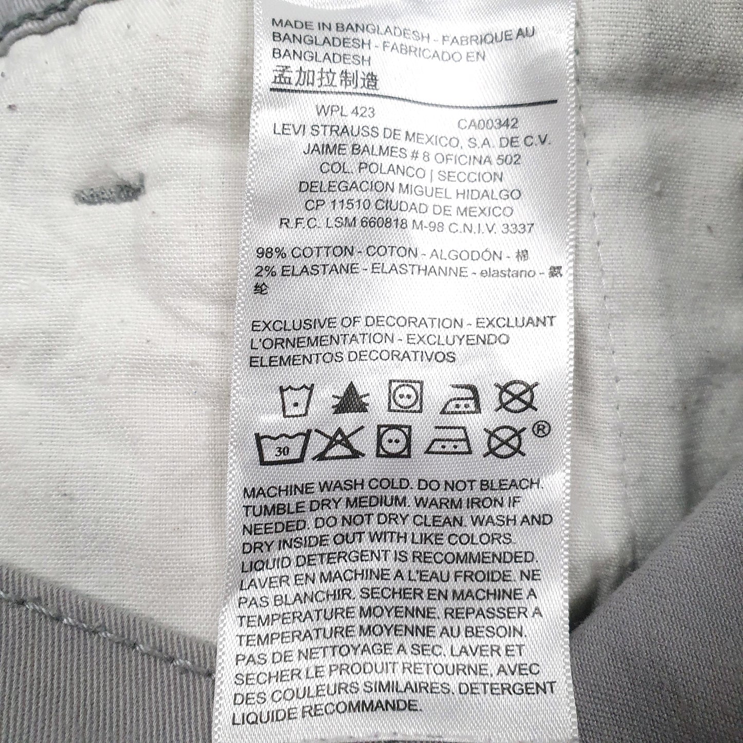 Mens Grey Levis   Trousers