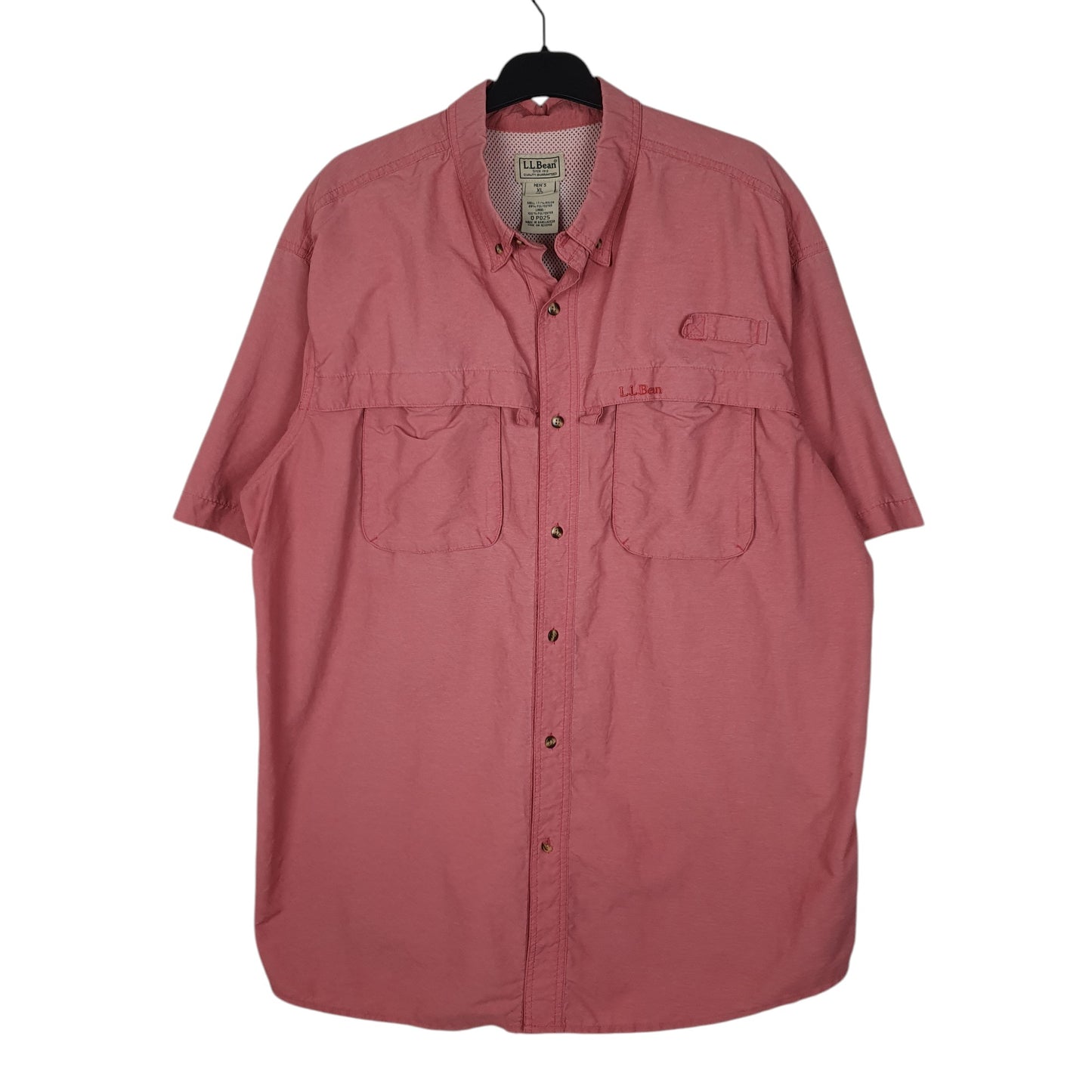 Mens Pink L.L.Bean  Short Sleeve Shirt