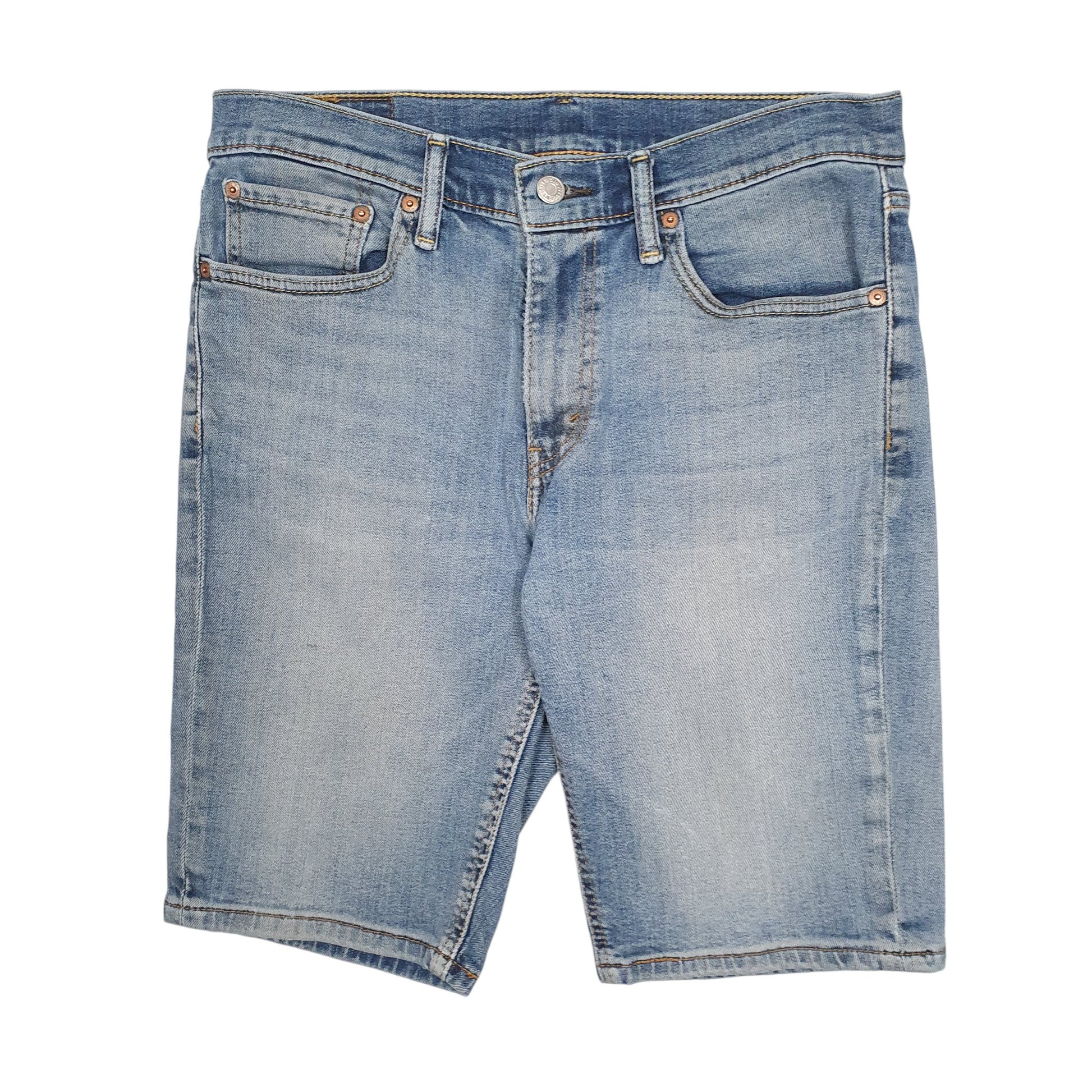 Mens Blue Levis Stretch Denim Shorts