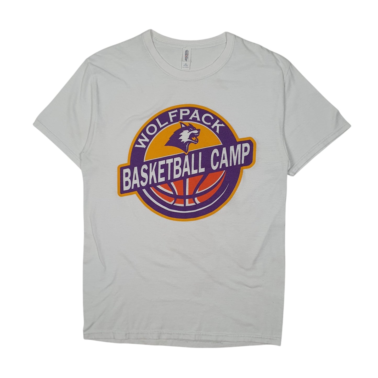 Mens White Jerzees Wolfpack Basketball Short Sleeve T Shirt