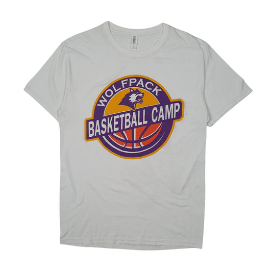 Mens White Jerzees Wolfpack Basketball Short Sleeve T Shirt