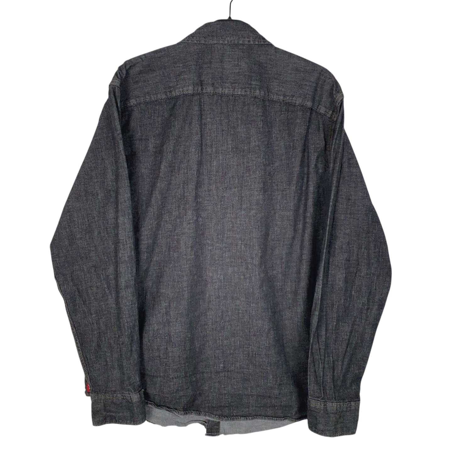 Mens Grey Wrangler Pearl Snap Denim  Shirt
