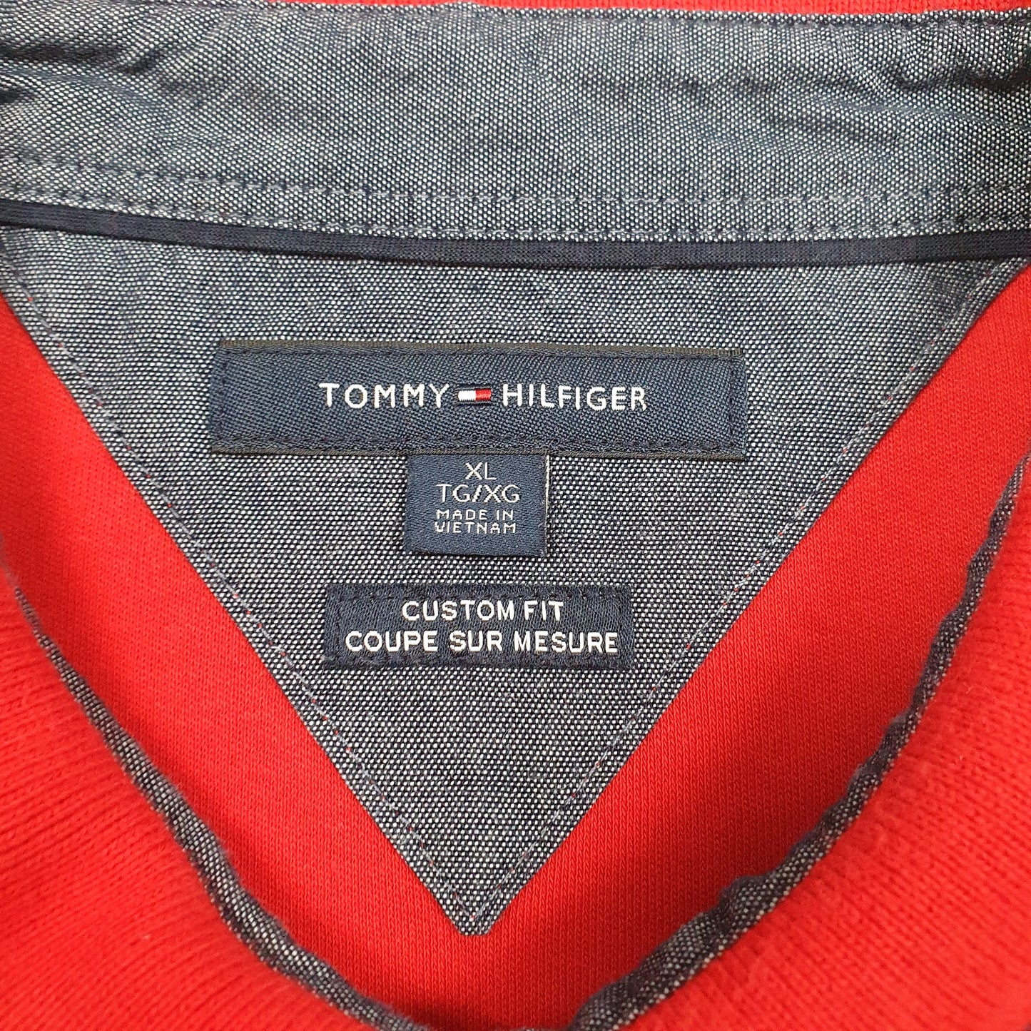 Mens Red Tommy Hilfiger  Crewneck Polo Shirt