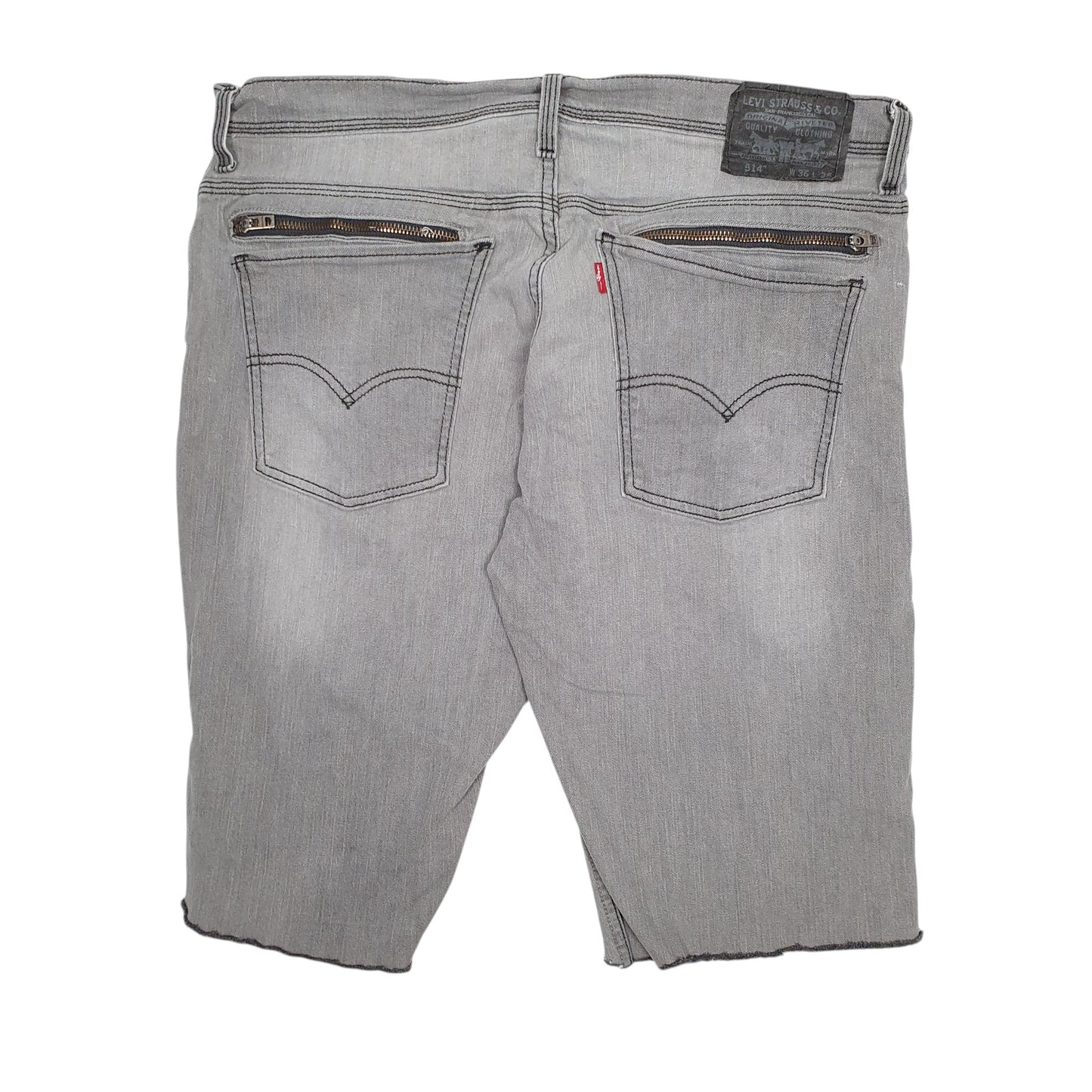 Mens Grey Levis 514 Ripped  Shorts