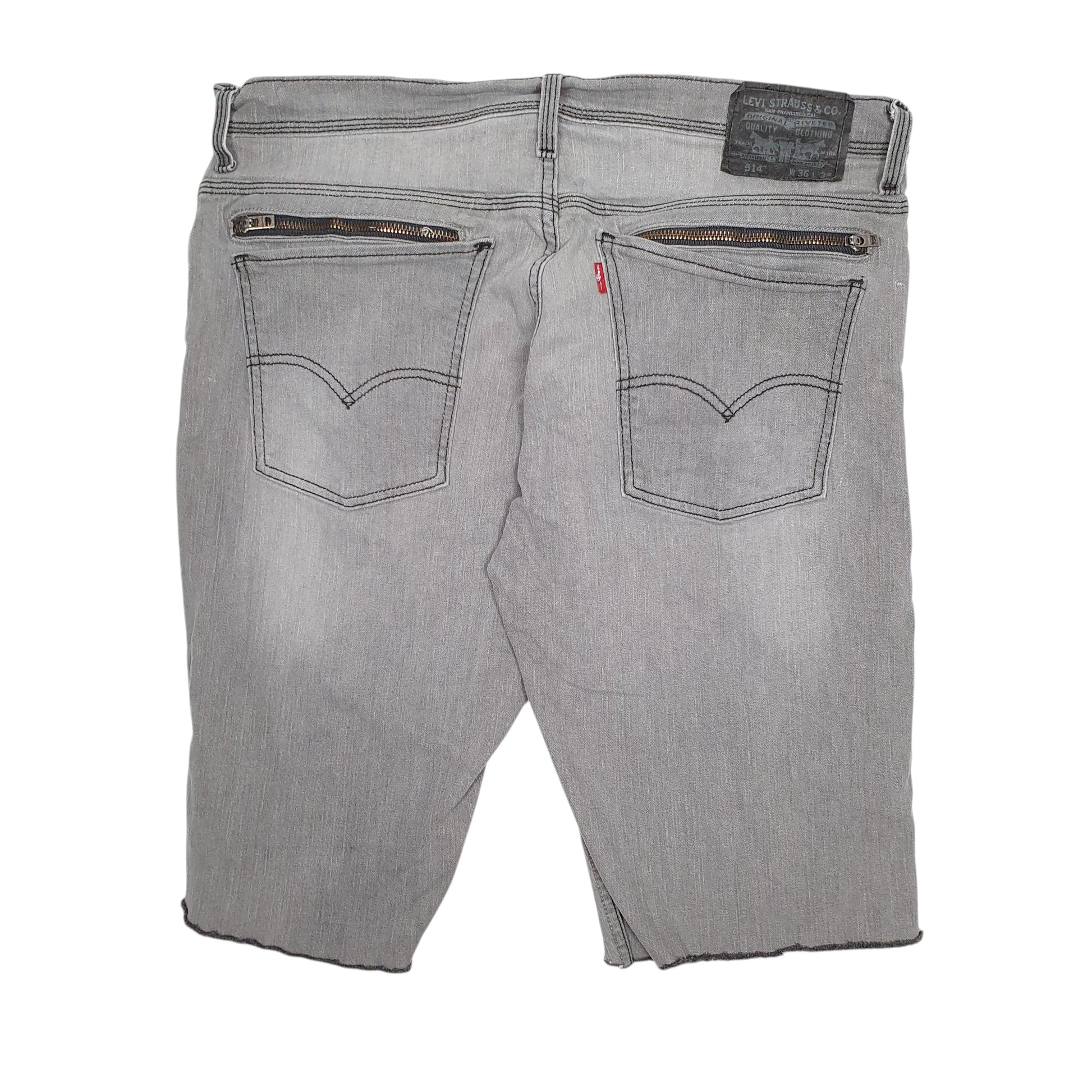 Mens Grey Levis 514 Ripped  Shorts