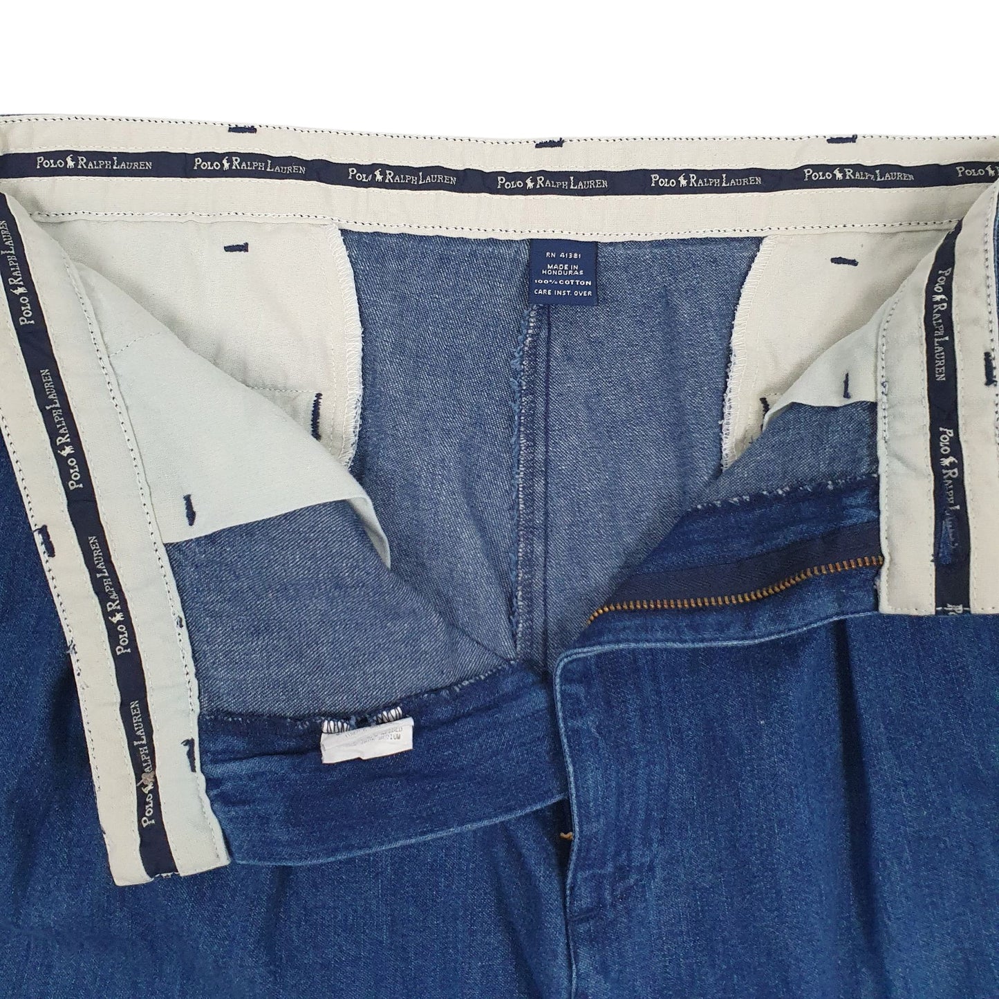 Mens Blue Polo Ralph Lauren Vintage 90s Pleated Andrew Pant  Jeans