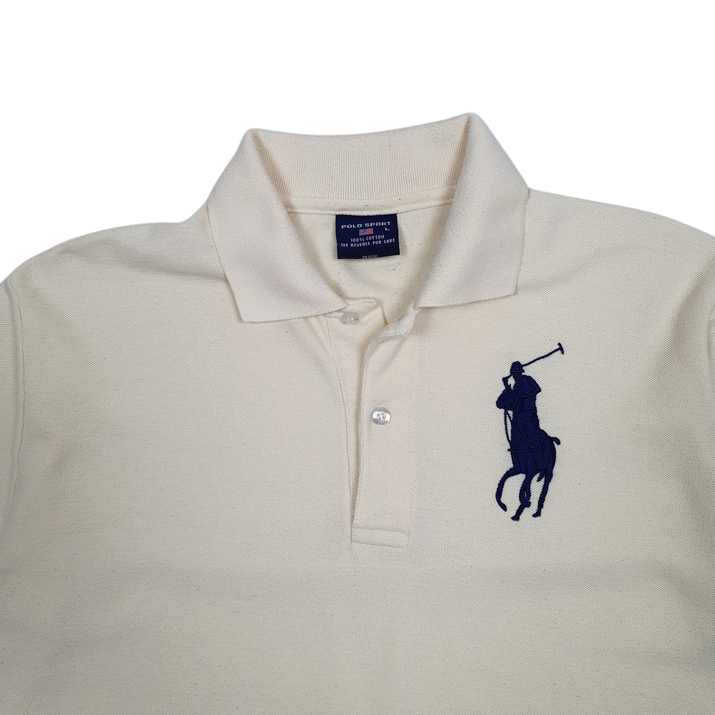 Mens Cream Ralph Lauren Polo Sport  Polo Shirt