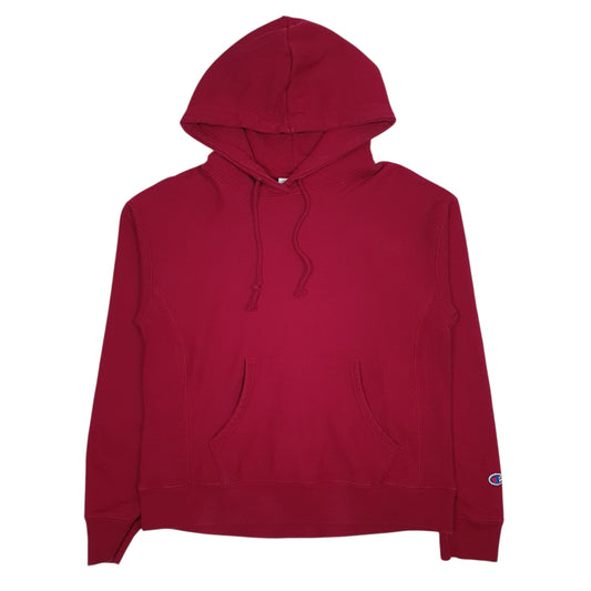Womens Red Champion Reverse Weave Hoodie Jumper