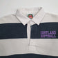 Mens White Barbarian Softball Rugby  Polo Shirt