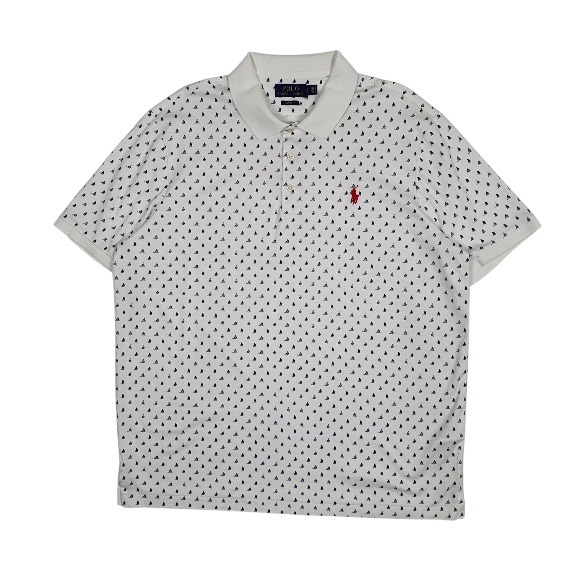 Mens White Polo Ralph Lauren Performance Short Sleeve Polo Shirt