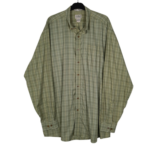Mens Green L.L.Bean Tall Long Sleeve Shirt