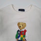 Mens White Polo Ralph Lauren Polo Bear Crewneck Jumper