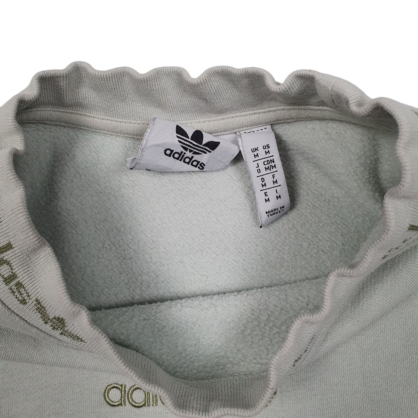 Mens Green Adidas Baggy Fit Crewneck Jumper
