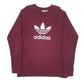 Mens Burgundy Adidas Spellout Crewneck Jumper