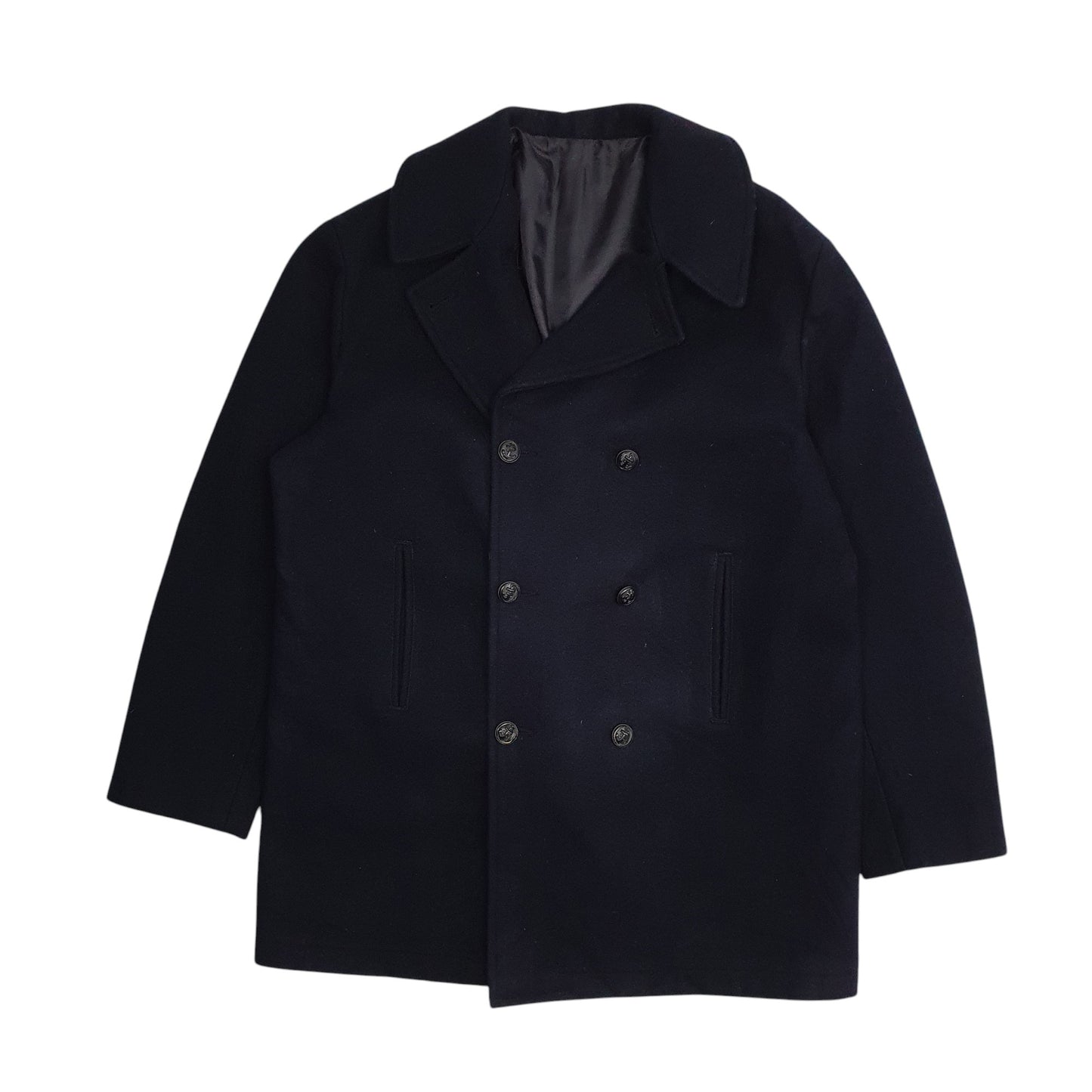 Mens Navy Grand Largue Overcoat Trench Double Breasted  Coat