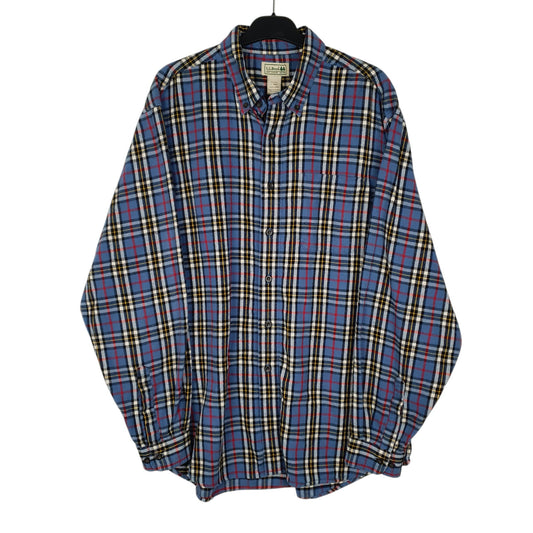 Mens Blue L.L.Bean Thick Flannel Long Sleeve Shirt