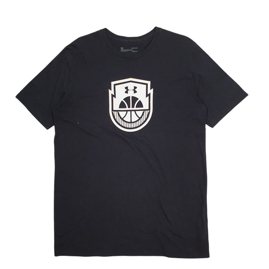 Mens Black Underarmour Heatgear Basketball Short Sleeve T Shirt