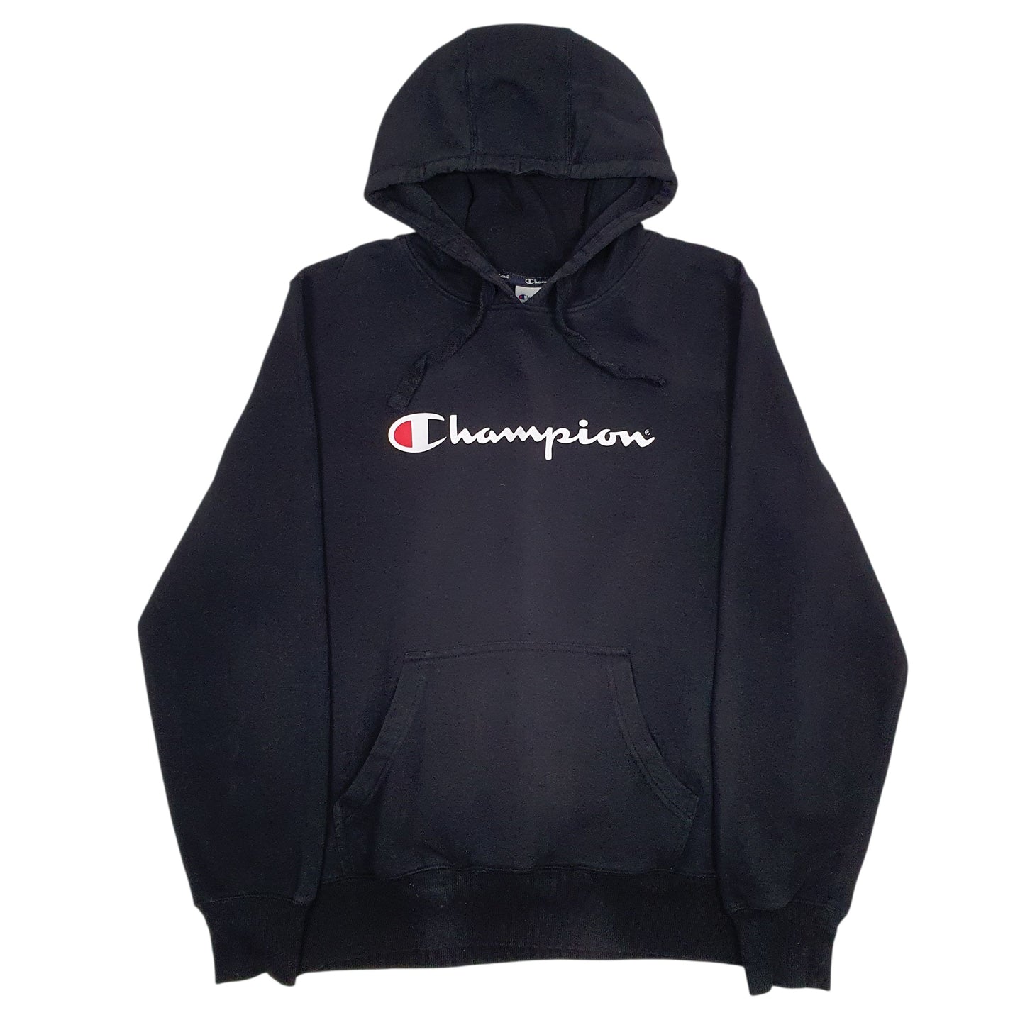 Mens Black Champion Spellout Hoodie Jumper