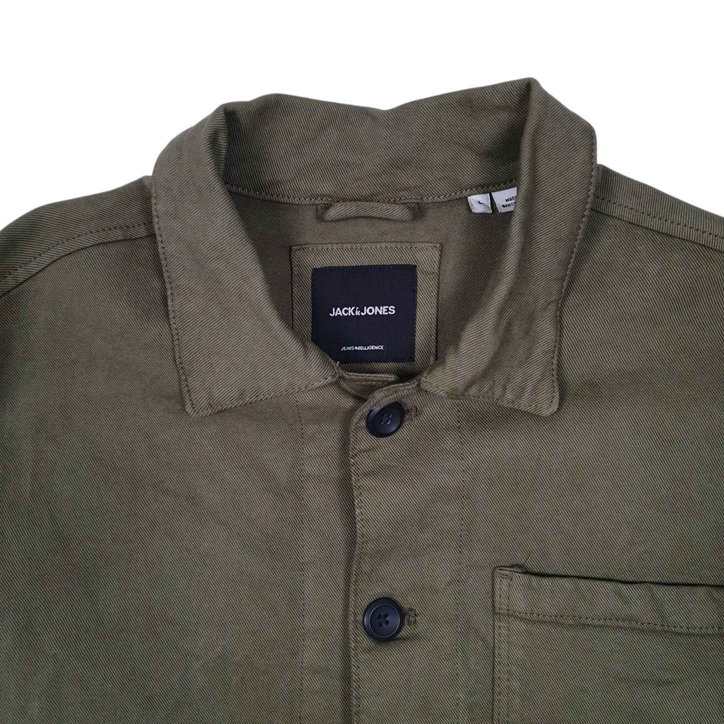 Mens Green Jack & Jones Chore Blazer Crewneck Coat