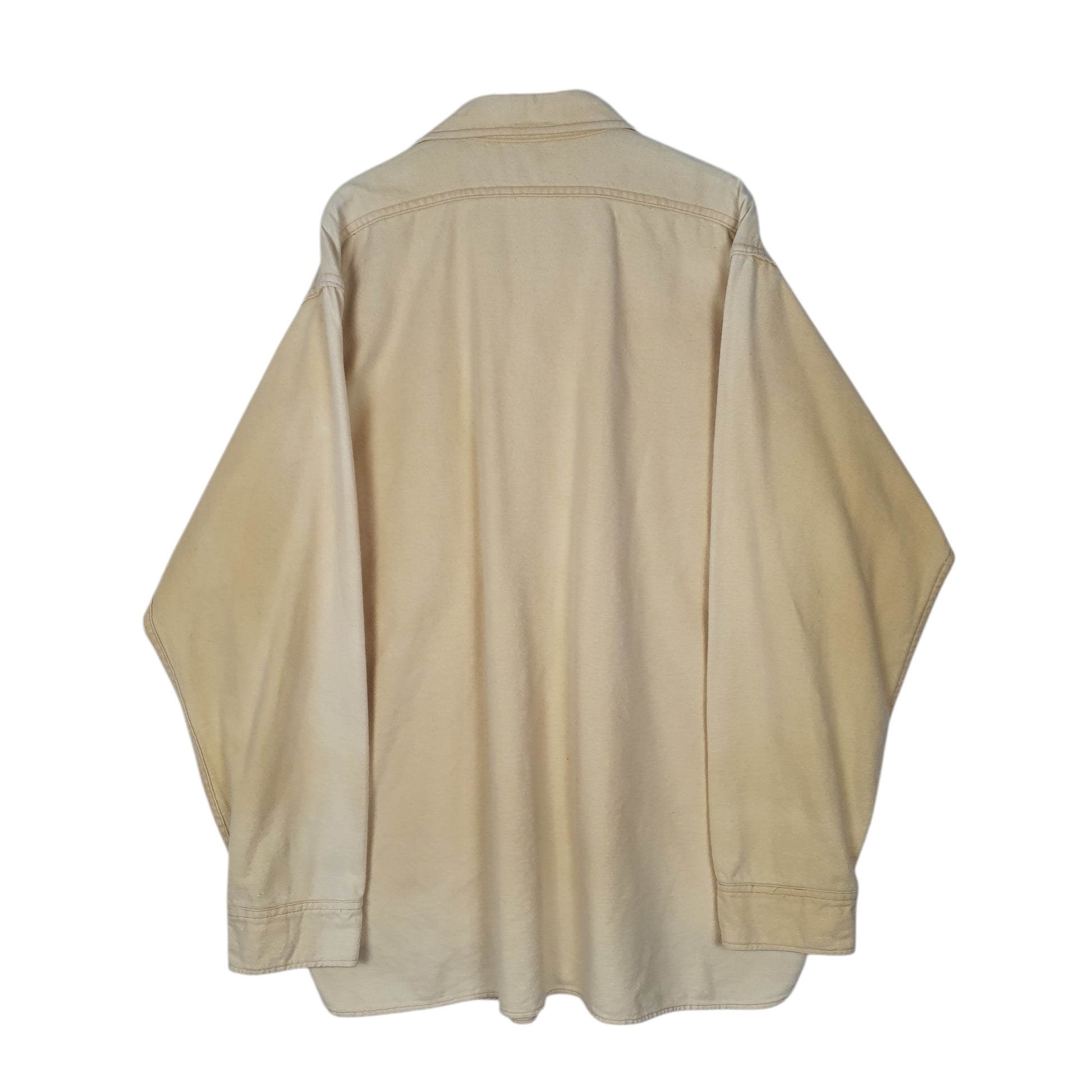 Mens Cream Woolrich Vintage 1980s Thick Chamois  Shirt