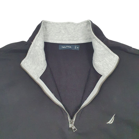 Mens Black Nautica  Quarter Zip Jumper