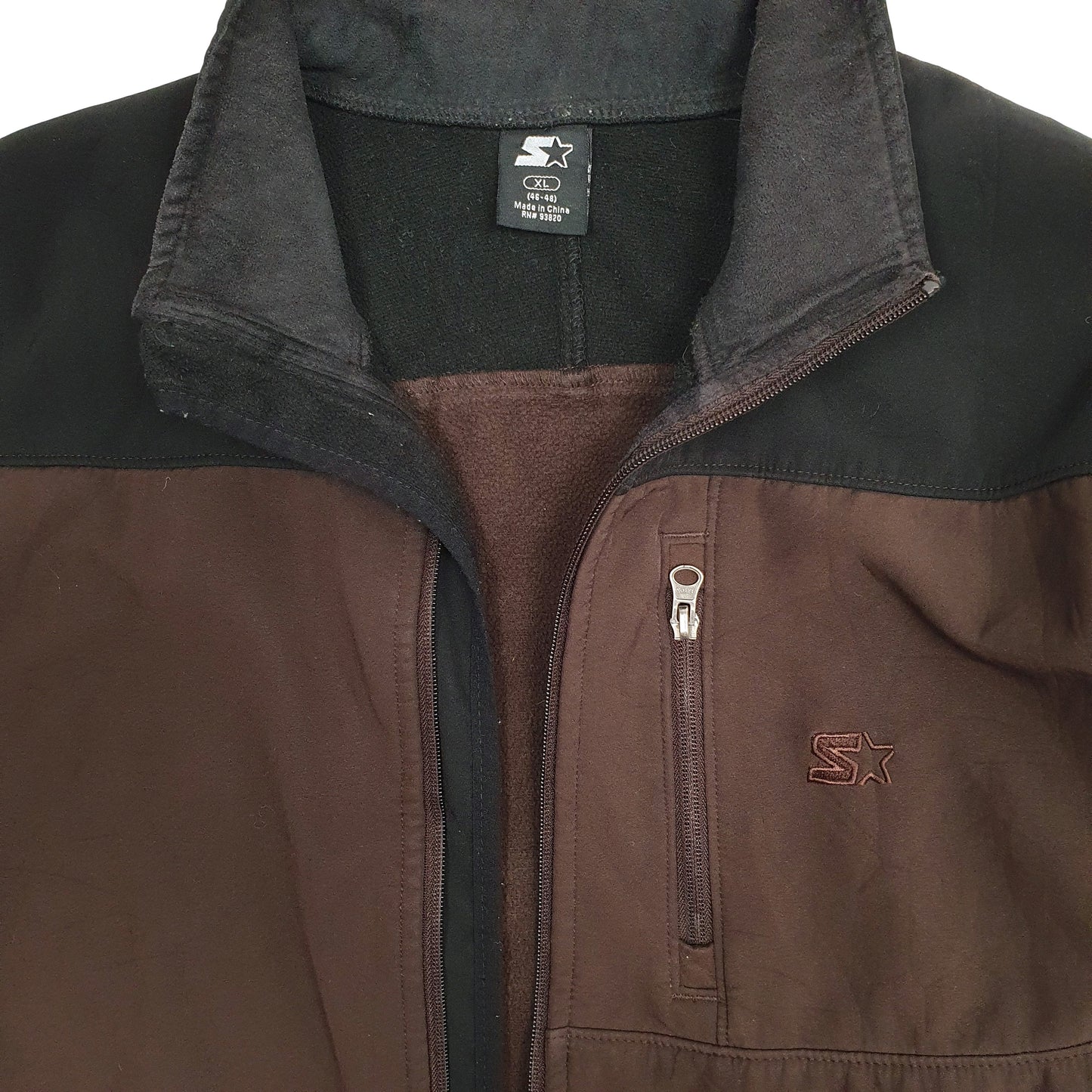 Mens Brown Starter  Crewneck Coat