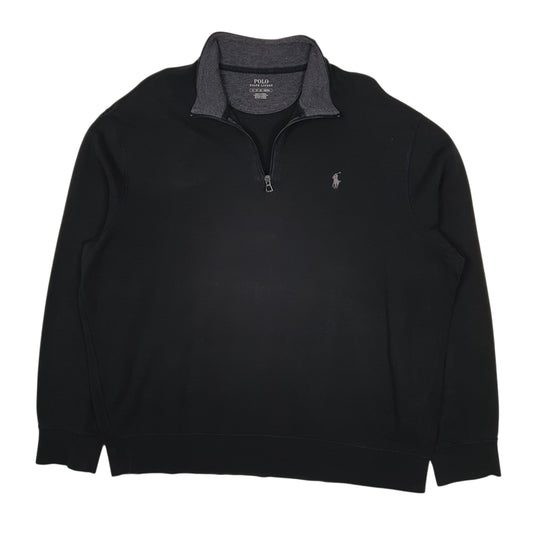 Mens Black Polo Ralph Lauren Performance Quarter Zip Jumper