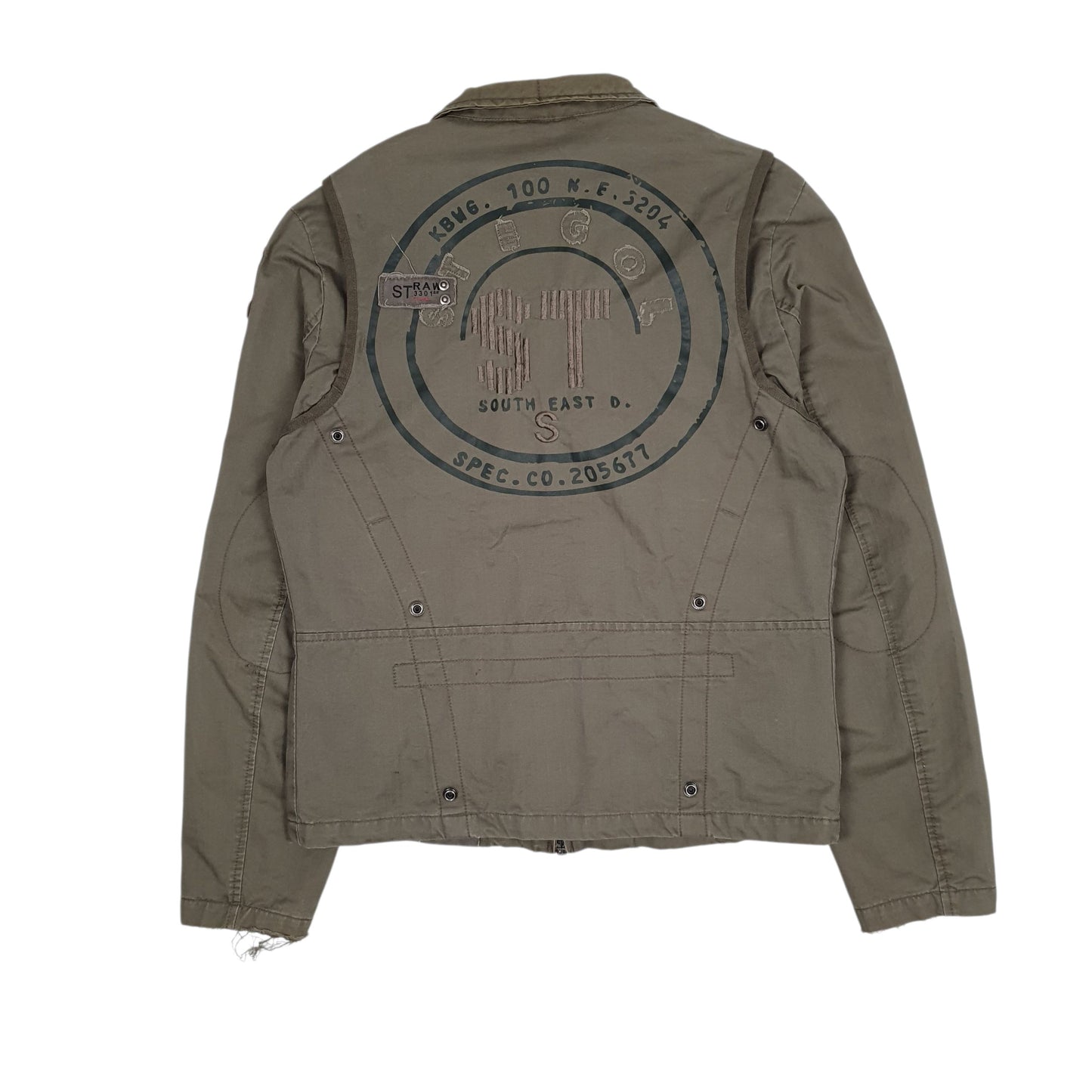 Mens Green Stegol Military Bomber  Coat