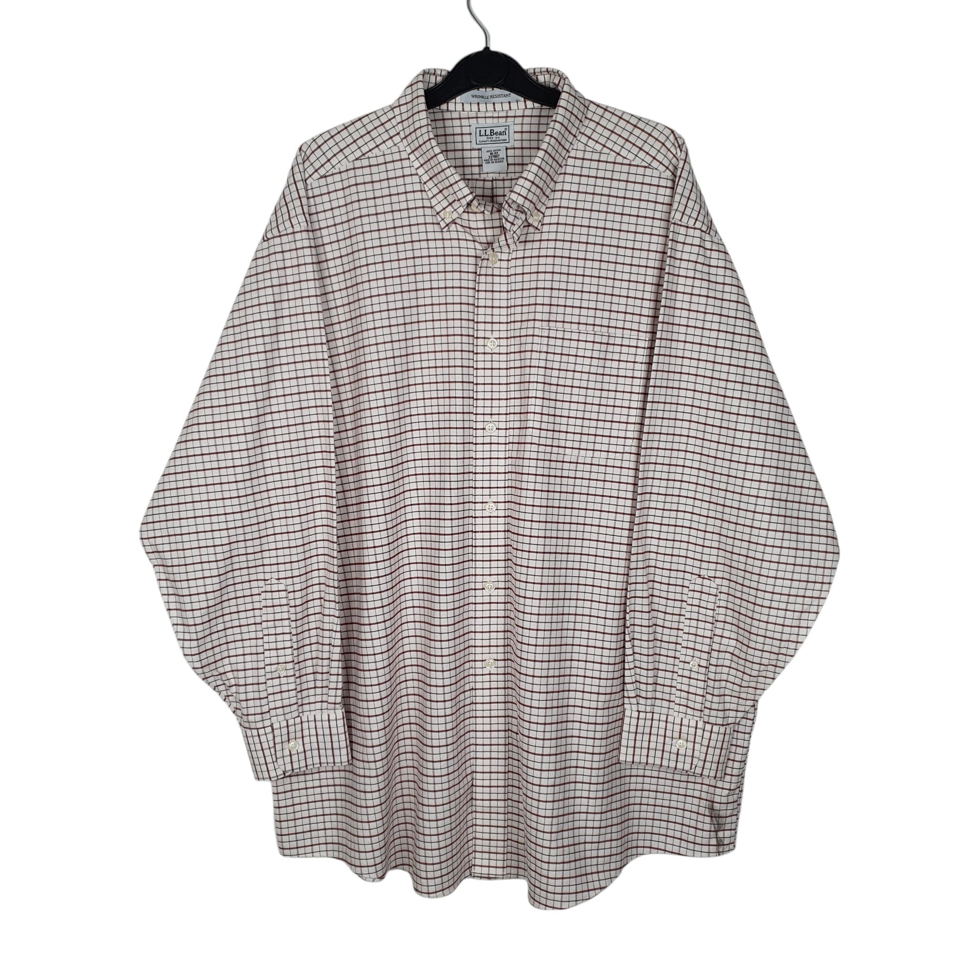 Mens Burgundy L.L.Bean  Long Sleeve Shirt