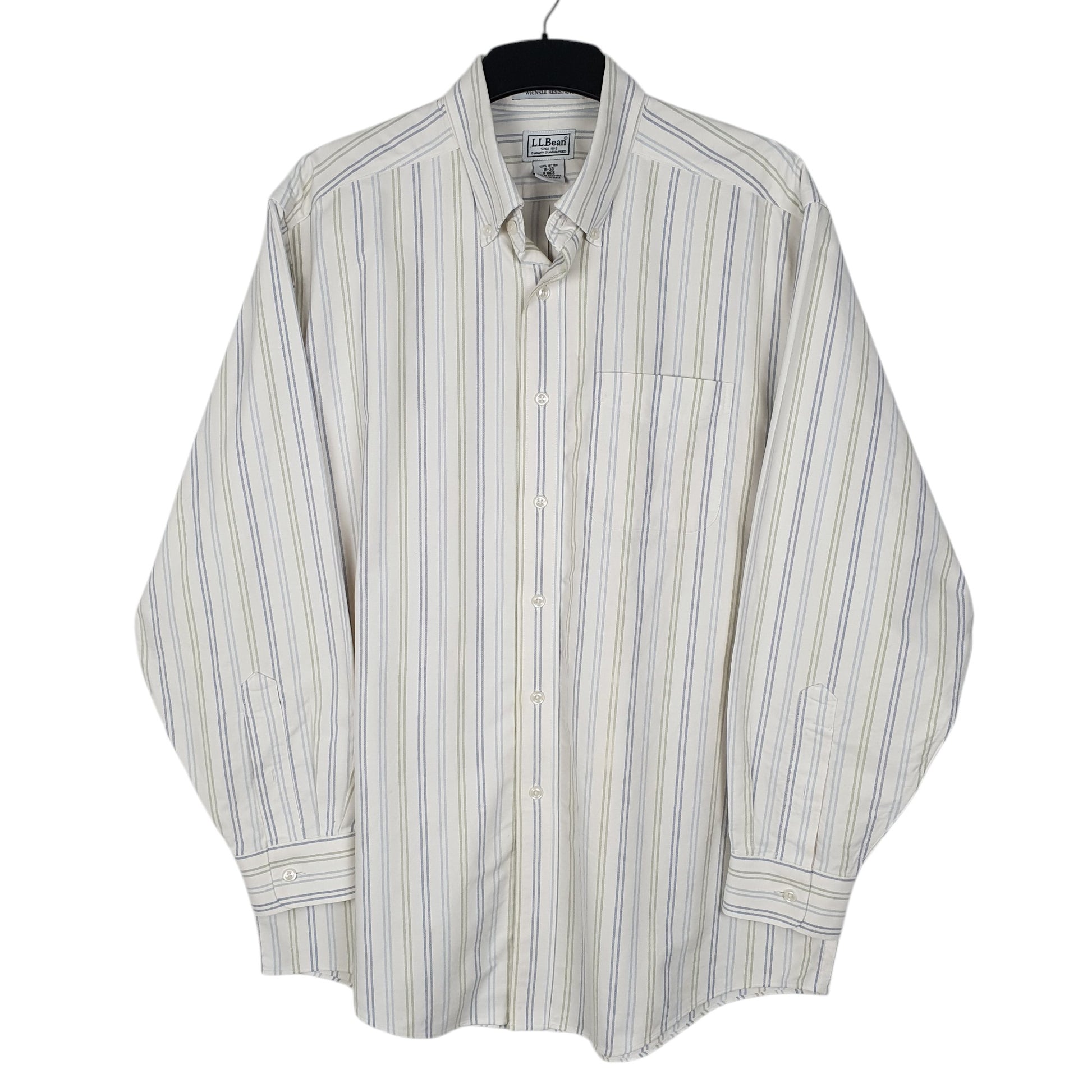 Mens White L.L.Bean  Long Sleeve Shirt