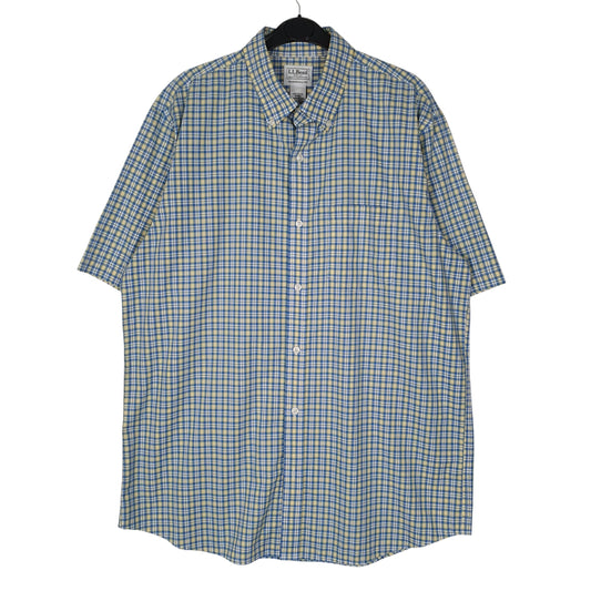 Mens Blue L.L.Bean  Short Sleeve Shirt