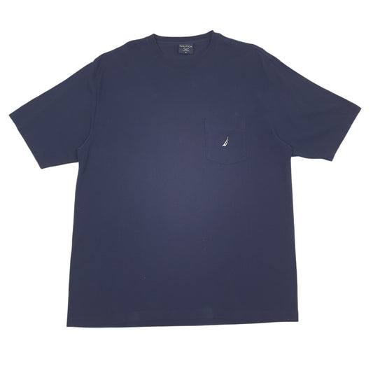 Mens Navy Nautica Pima Short Sleeve T Shirt