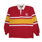Mens Red Barbarian Rugby Long Sleeve Polo Shirt