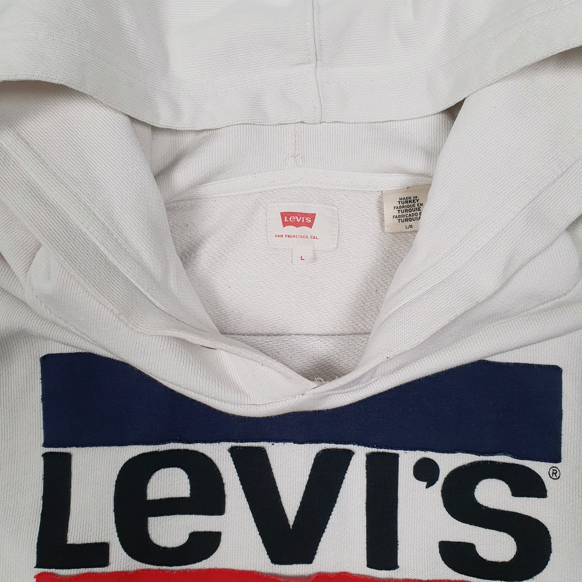 Mens White Levis  Hoodie Jumper