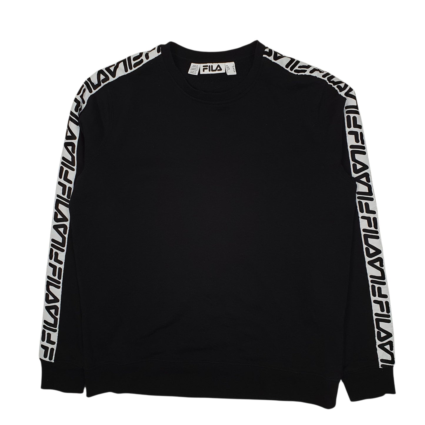 Mens Black Fila  Crewneck Jumper