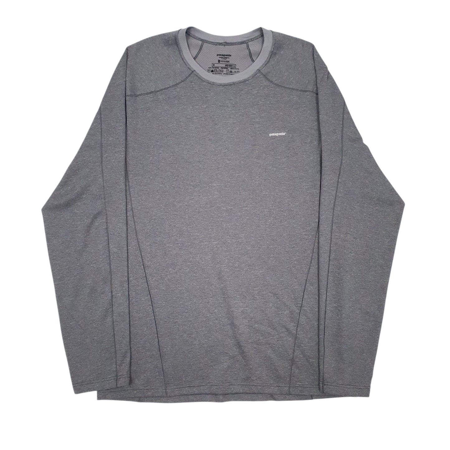 Mens Grey Patagonia Capilene Long Sleeve T Shirt