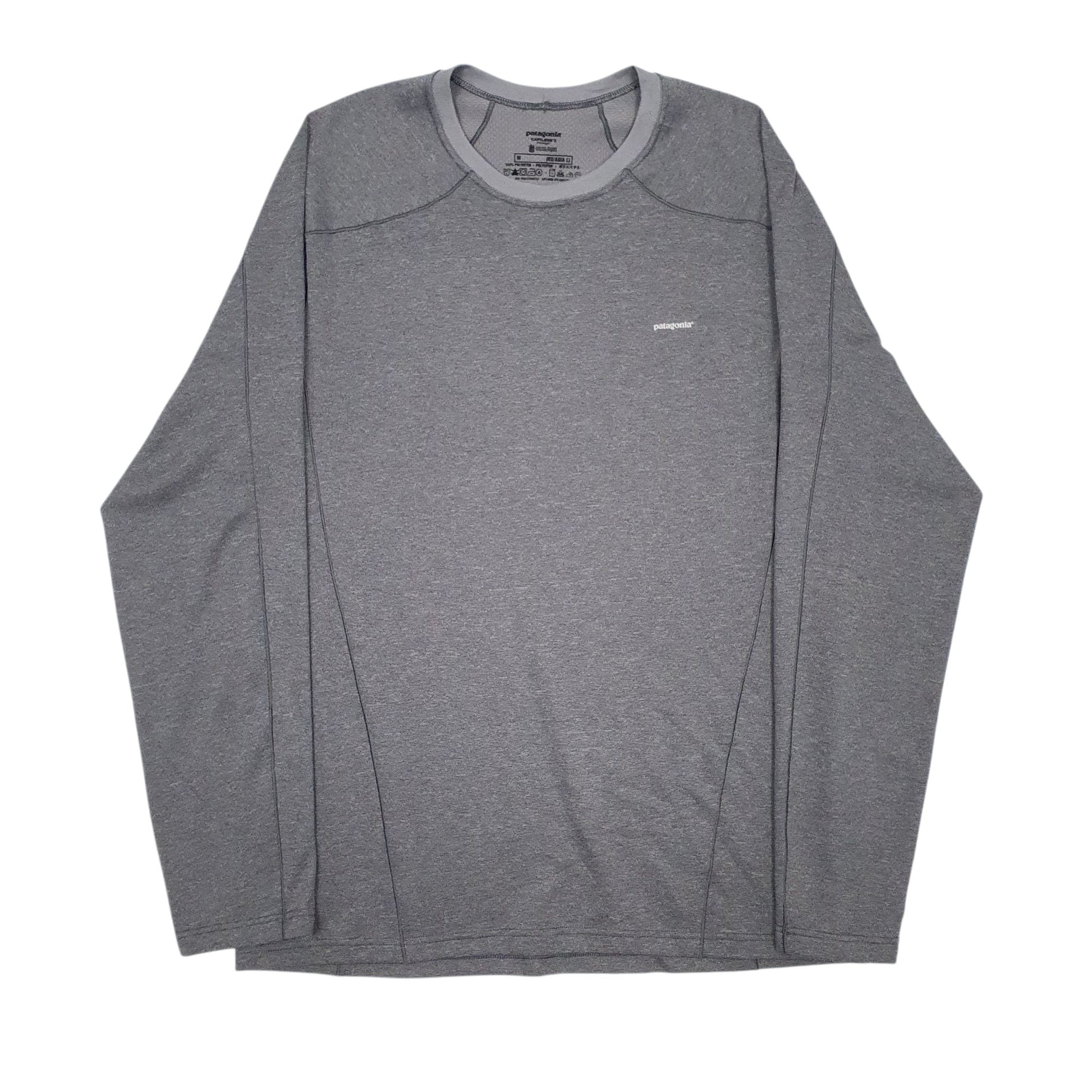 Mens Grey Patagonia Capilene Long Sleeve T Shirt