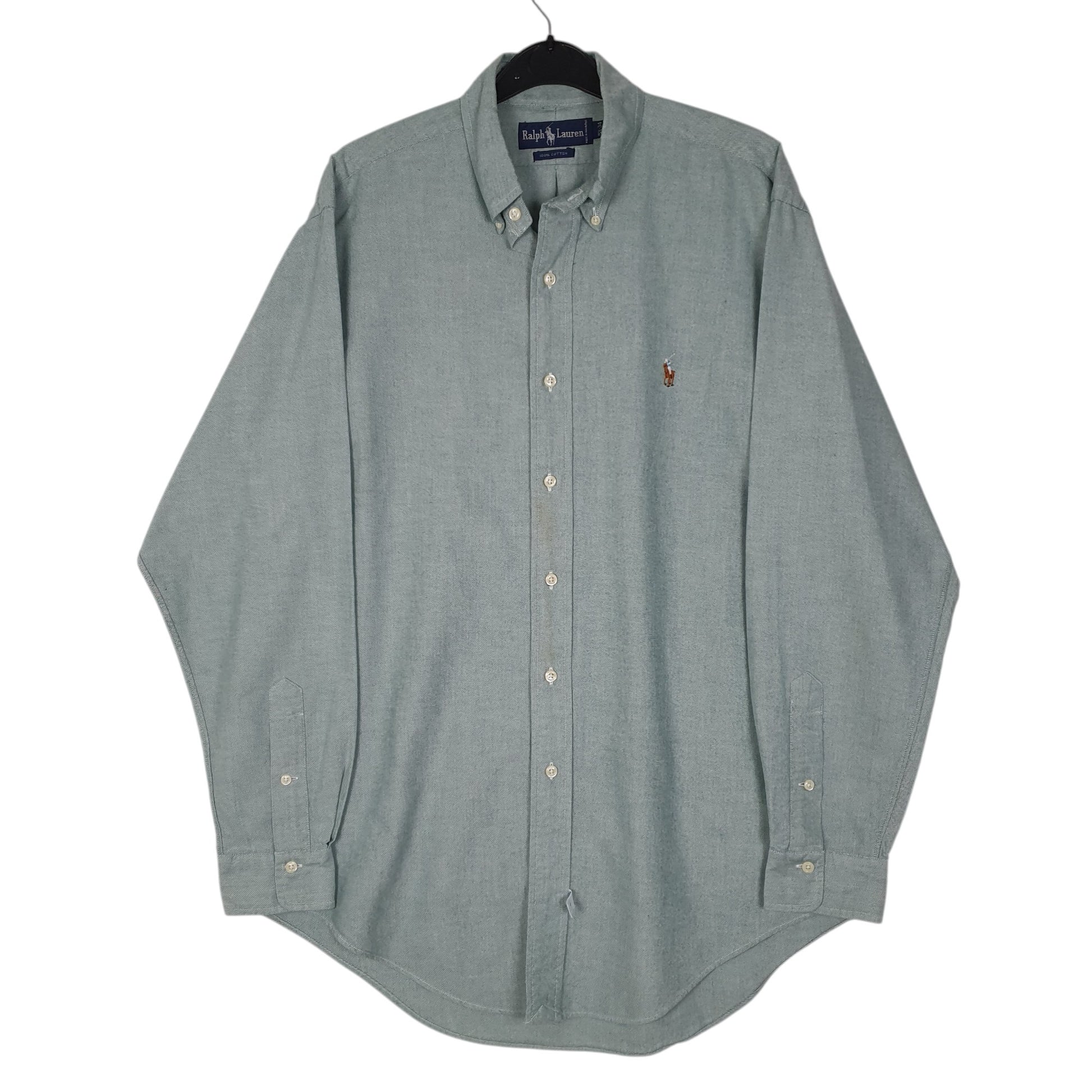 Mens Green Ralph Lauren Vintage 90s Long Sleeve Shirt