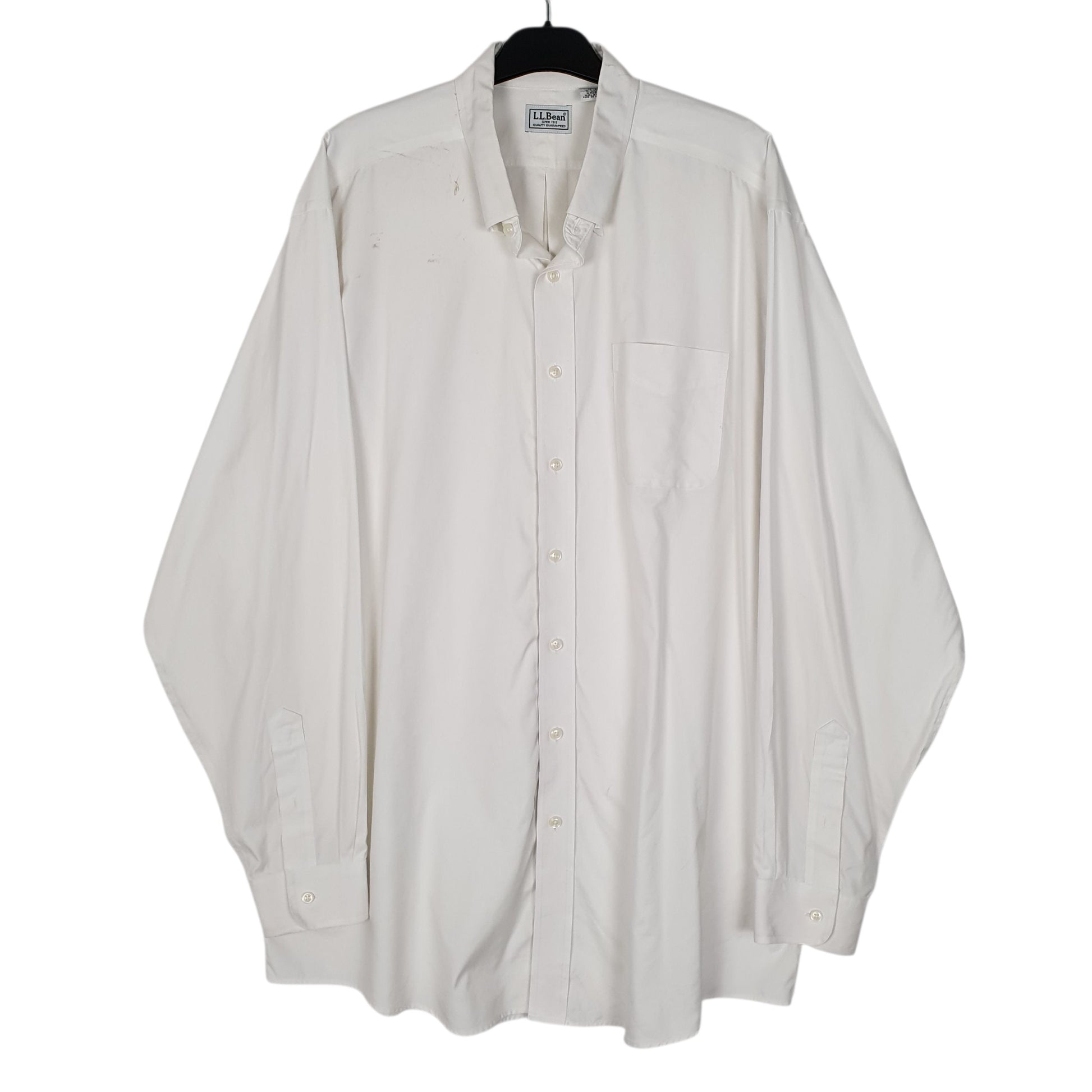 Mens White L.L.Bean  Long Sleeve Shirt