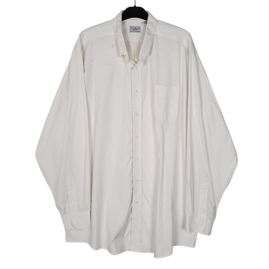 Mens White L.L.Bean  Long Sleeve Shirt